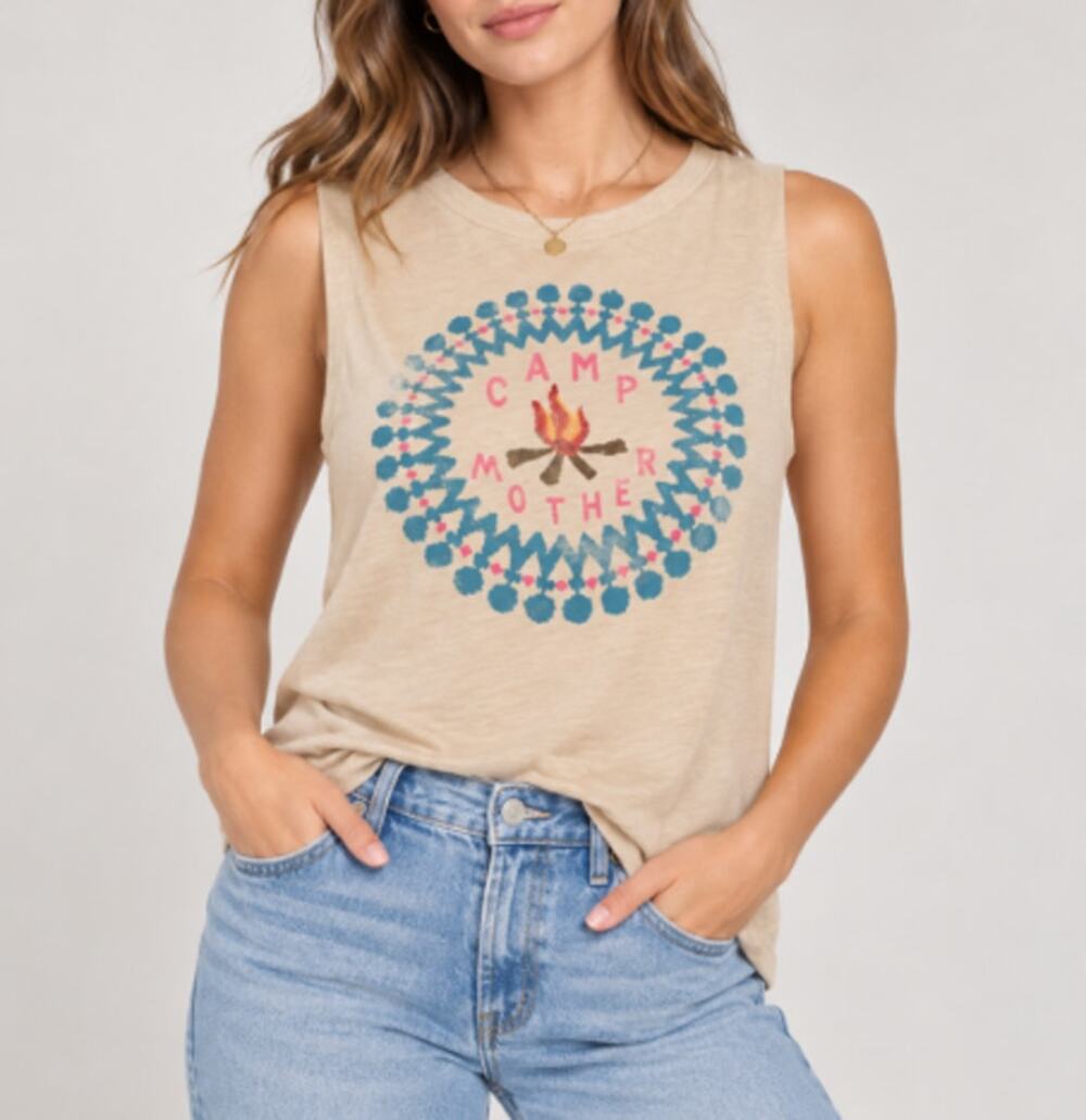 Mother The Flirt Squad Graphic Tank Antique White Size L